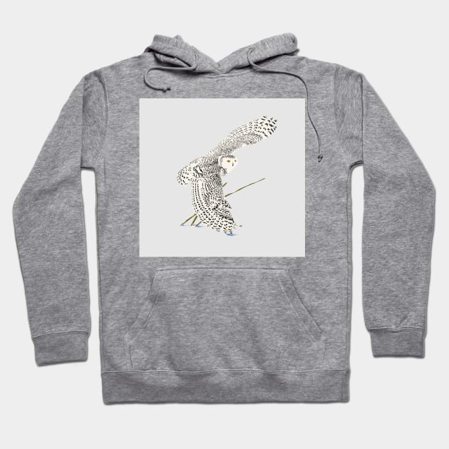 The snowy owl quiet flight Hoodie by RobertBretonArt